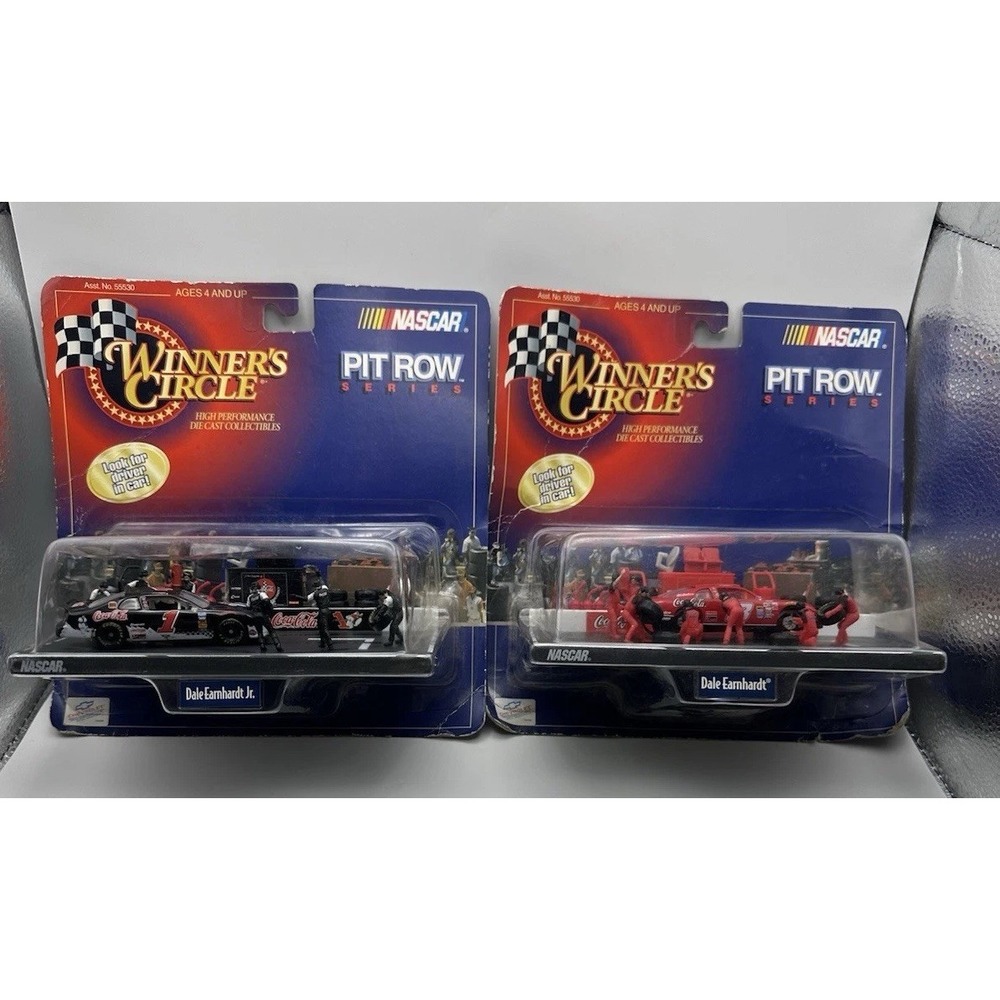 WINNER'S CIRCLE NASCAR PIT ROW DALE EARNHARDT SR & JR COCA-COLA 1:64 LOT